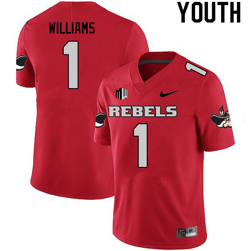 Youth #1 Kyle Williams UNLV Rebels College Football Jerseys Sale-Scarlet